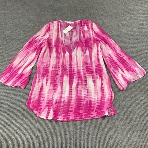 Olivaceous Top Womens Medium M Purple Tie Dye Sheath Lightweight Pullover Summer